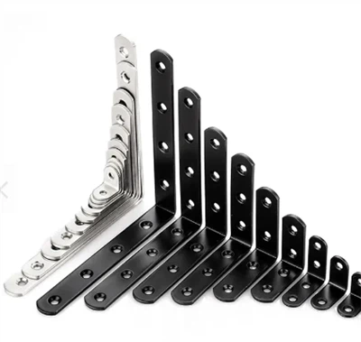 Braket Baja Tahan Karat Ukuran Berbeda Braket Kuat Palet Furnitur Braket Hitam Satin